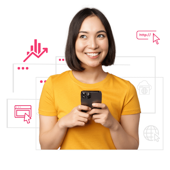 Landing Page Social Media Handling 1 Woman In Yellow Shirt