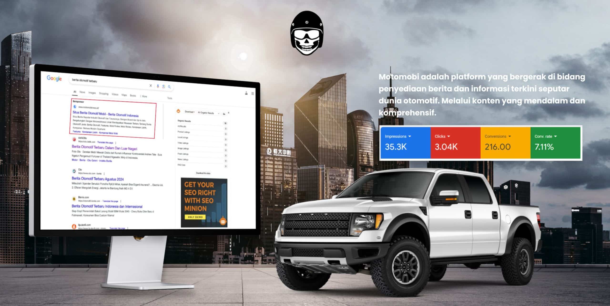 Case Study 6 A White Truck Next To A Large Screen