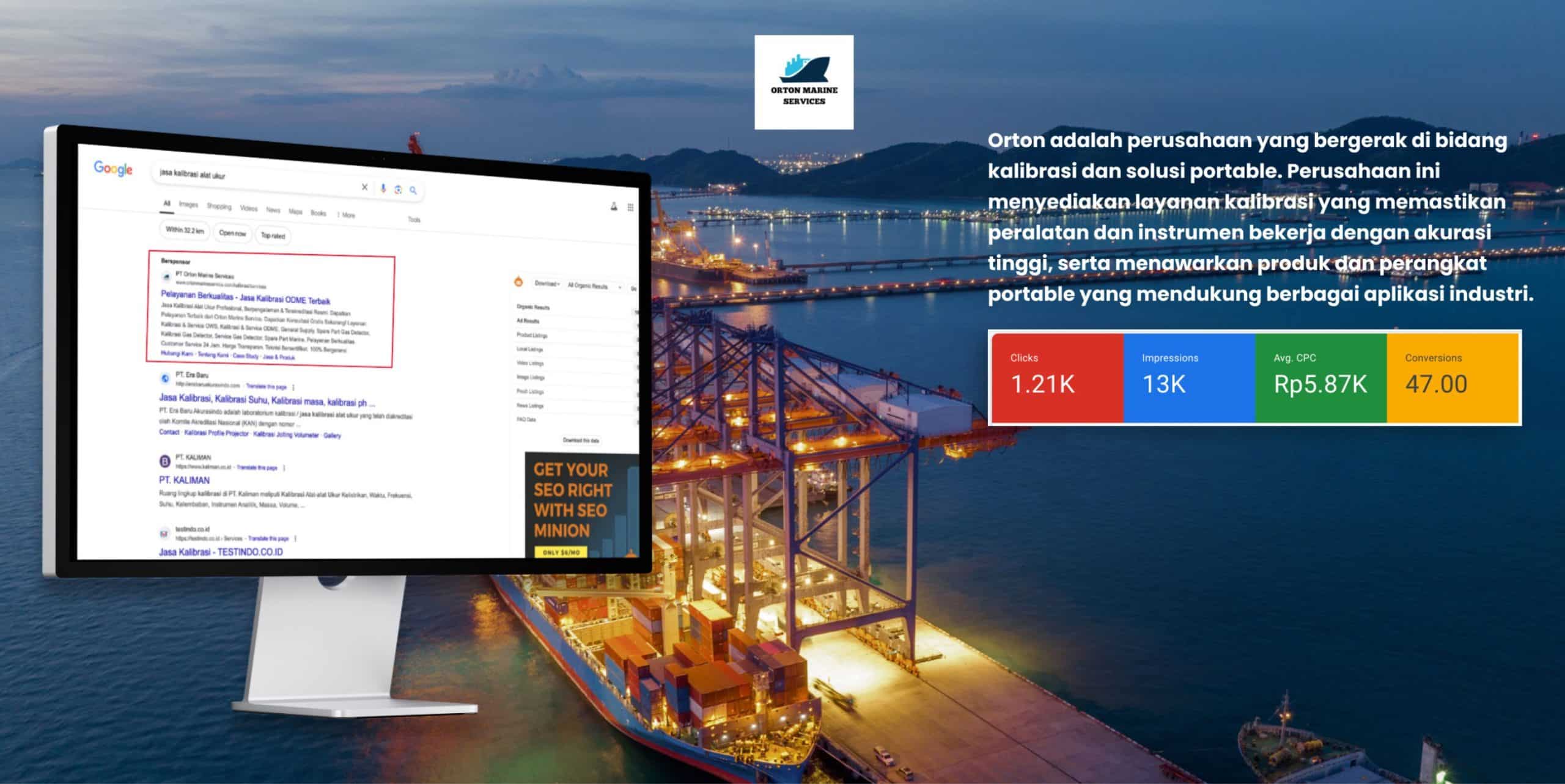 Case Study 7 A Computer Screen With A Container Ship In The Background