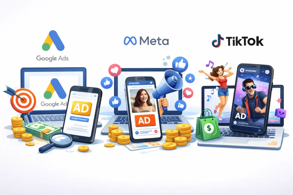Google Ads Vs Meta Ads Vs Tiktok Ads