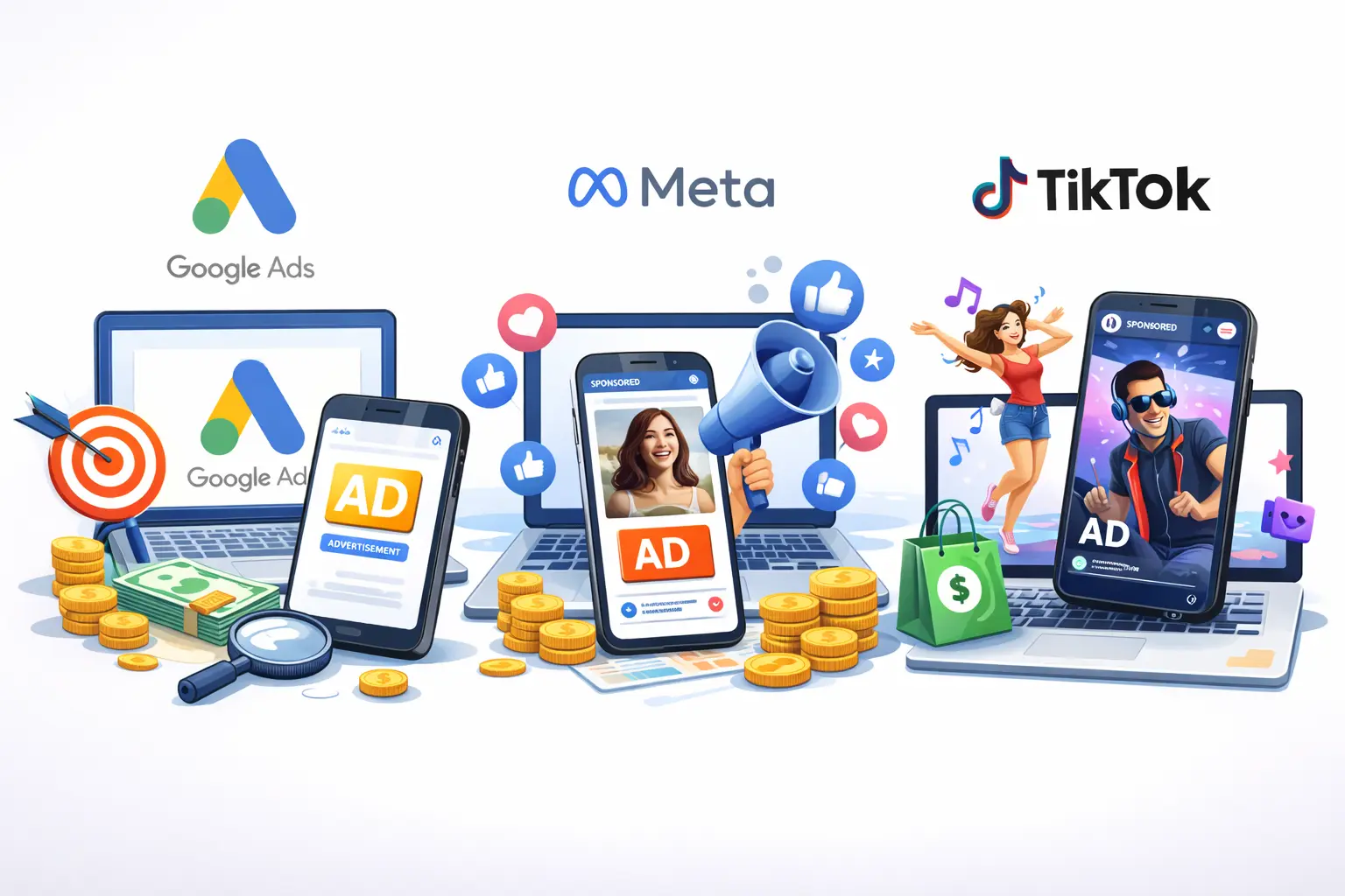 Google Ads Vs Meta Ads Vs Tiktok Ads
